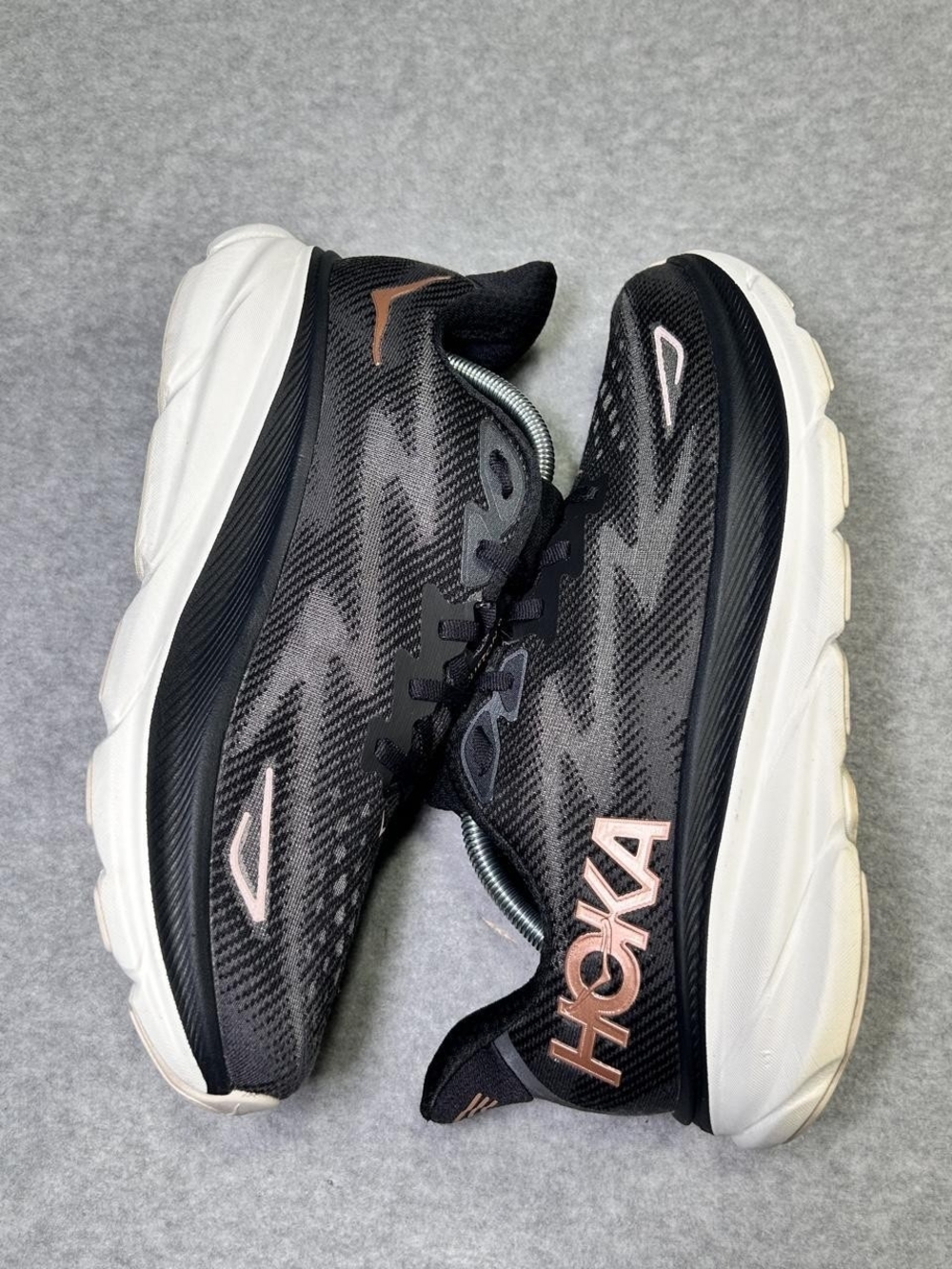 HOKA Women's Black and Pink Running Shoes Size 11b